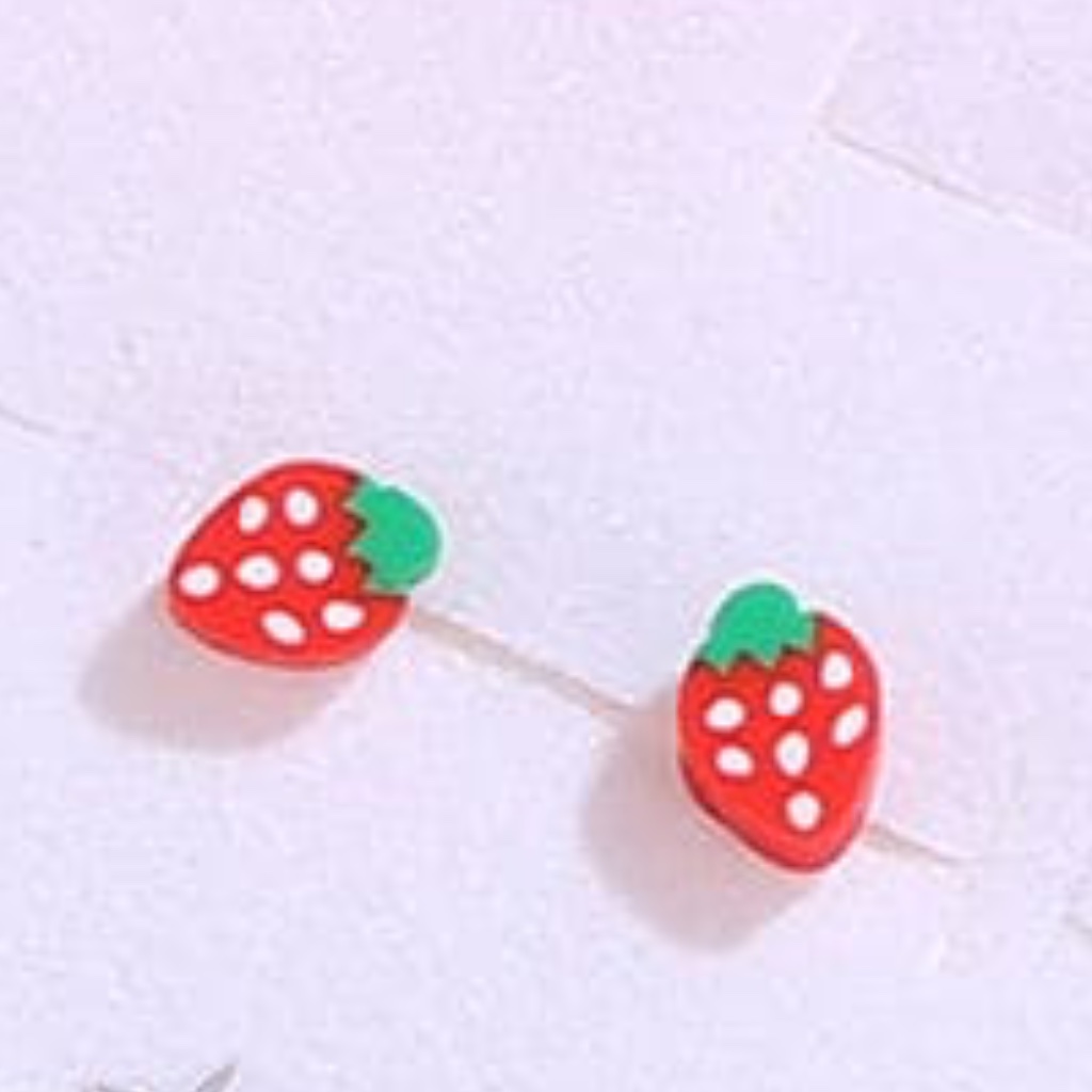 412 Strawberry Stud Earrings Brand New